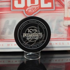 Frans Nielsen Signed 2017 Centennial Classic Game Puck Detroit Red Wings NHL