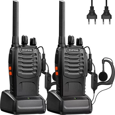 2x RICETRASMITTENTE BAOFENG 10W POTENTE WALKIE-TALKIE RADIO DUAL BAND dtmf pmr