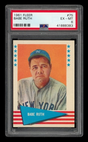 1961 Fleer Set-Break # 75 Babe Ruth PSA 6 EX-MT