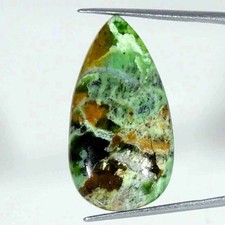 18.30Cts Natural Chrome Chalcedony Pear Cabochon Loose Gemstone 17x31x5mm