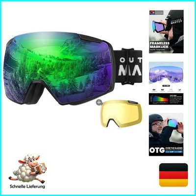 OutdoorMaster Heron Skibrille - Verstellbar, 100% UV-Schutz für ultimative Sicht