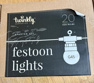 Twinkly TWF020STP-BUS Smart Lights Festoon 20 Bulbs RGB LED Gen II G45 32.8 Feet