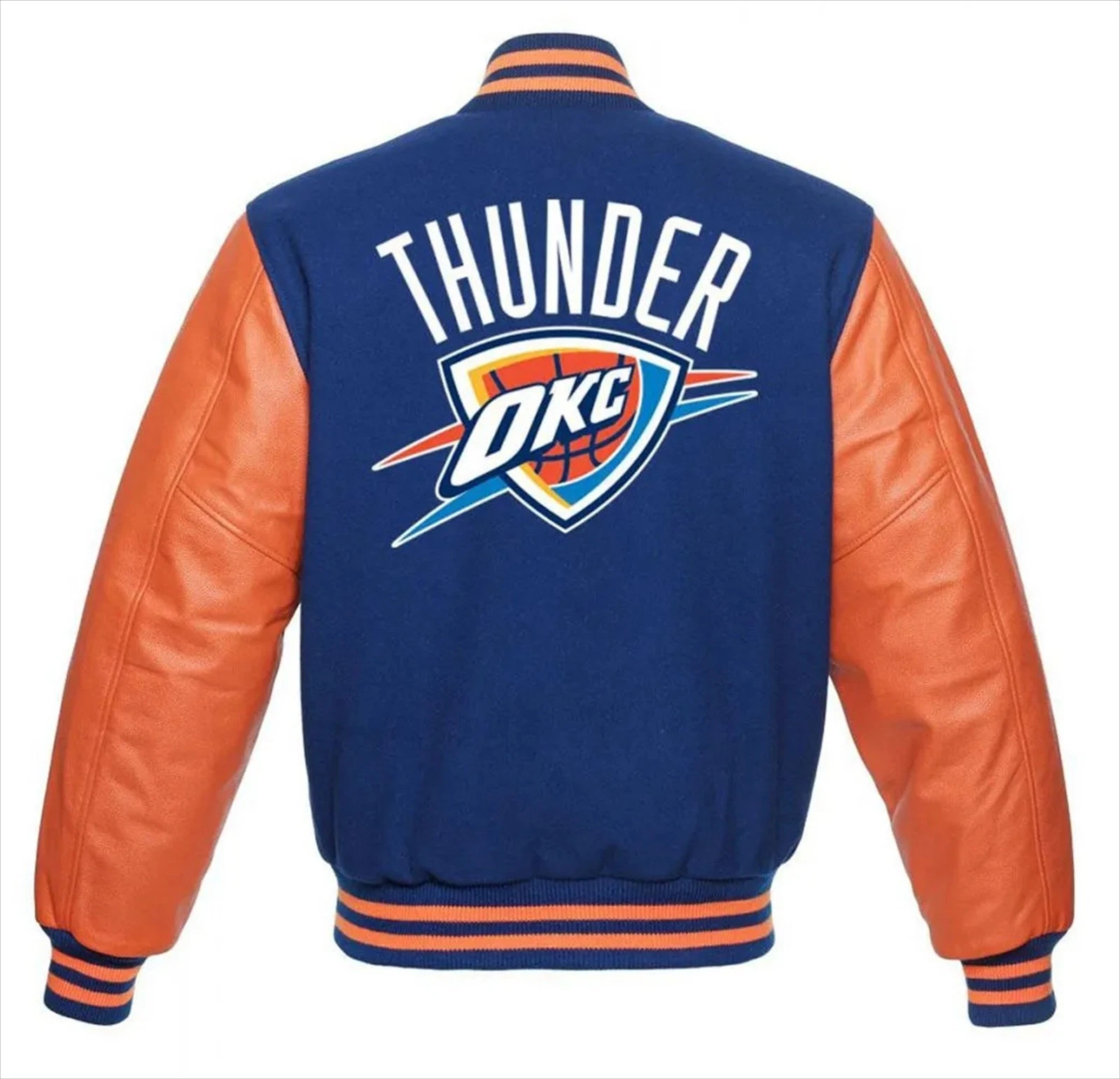 Oklahoma City Thunder Baseball Jacket, Basketball Team Fan Gift