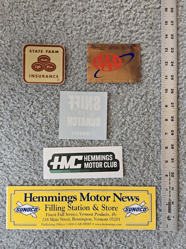 Automotive Insurance Vintage Stickers Decals Lot Of Five (5)