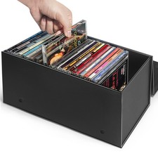 CD Storage Box Holder 30 Jewel Cases Disc Organizer HeavyDuty Cardboard Black