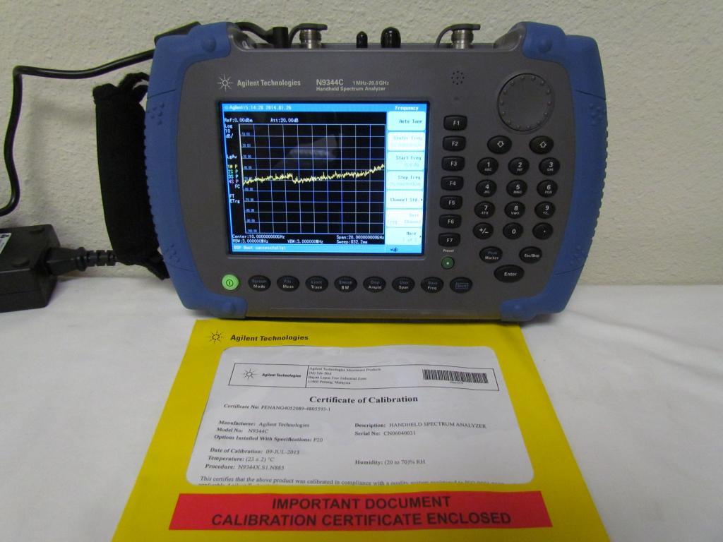 Agilent N9344C 1MHz to 20GHz Handheld RF Spectrum Analyzer