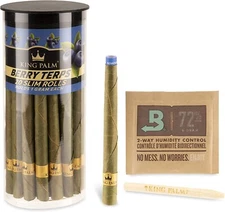 King Palm | Mini Size | Berry Terp | Organic Prerolled Palm Leafs | 20 Rolls