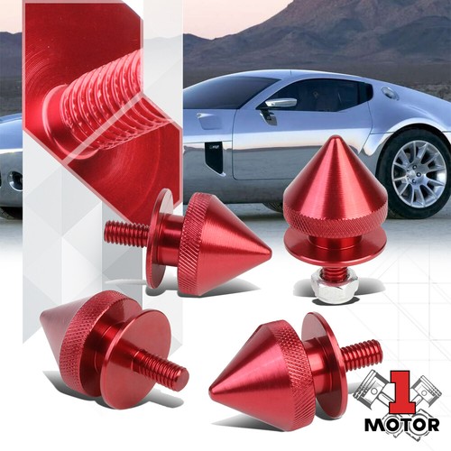 Ihreesy Car Bumper Fastener Kit,Aluminum Alloy Car Bumper Clip Kit Bumper Washer Quick Release Fasteners O Rings Trunk Fender Hatch Lids Kit Replacement,Red