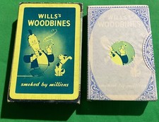 TAX WRAPPED Old Vintage * WOODBINE CIGARETTES  Advertising Playing Cards MAN DOG