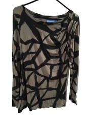 SIMPLY VERA ABSTRACT TAN/BLACK SHIRT S (00404)