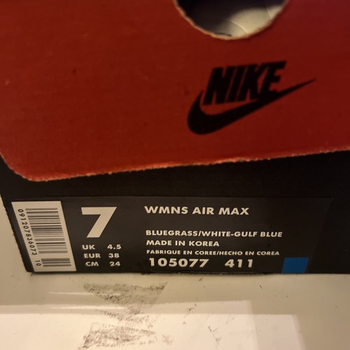 Vintage NIB Nike Women's Air Max Bluegrass Gulf Blue 1996 Sz 7 105077-411 - Picture 7 of 8