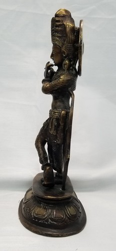 Vintage Messingguss Krishna Kanha Kanhaiya Figur spielt Flöte Statue 11" hoch - Bild 5 von 7