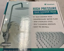 NEW 10" Square High Pressure Rain Shower Head, stainless steel, Black Finish