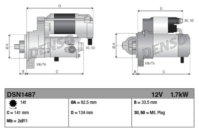 DENSO Anlasser Starter 1.7kW für Subaru XV Forester Impreza Schrägheck