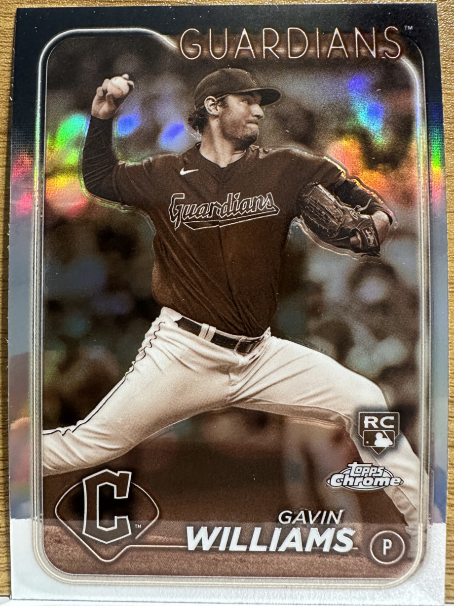 Gavin Williams Cleveland Guardians 2024 Topps Chrome 15 Rookie Sepia Refractor