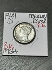 1944 D Mercury Silver Dime FB Full Bands BU Uncirculated MS++ Coin (Raw12970)