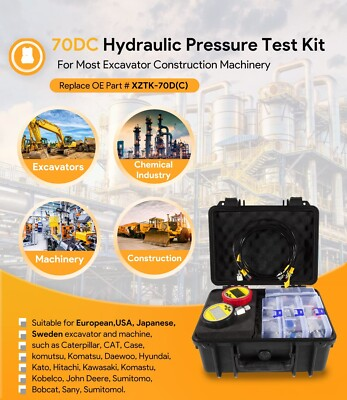 #ad #ad 70DC Digital Hydraulic Pressure Test Coupling Kit Pressure Gauge for Excavator $995.99