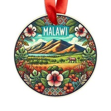 Malawi Landscape, African Travel, Round Acrylic Ornament, Personalized Gift