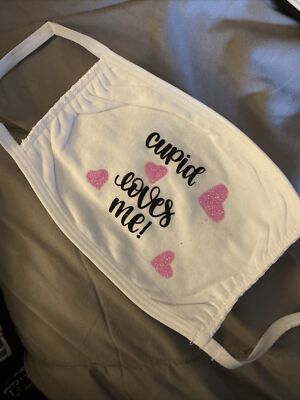 Cupid Loves Me Valentines facemask Adult
