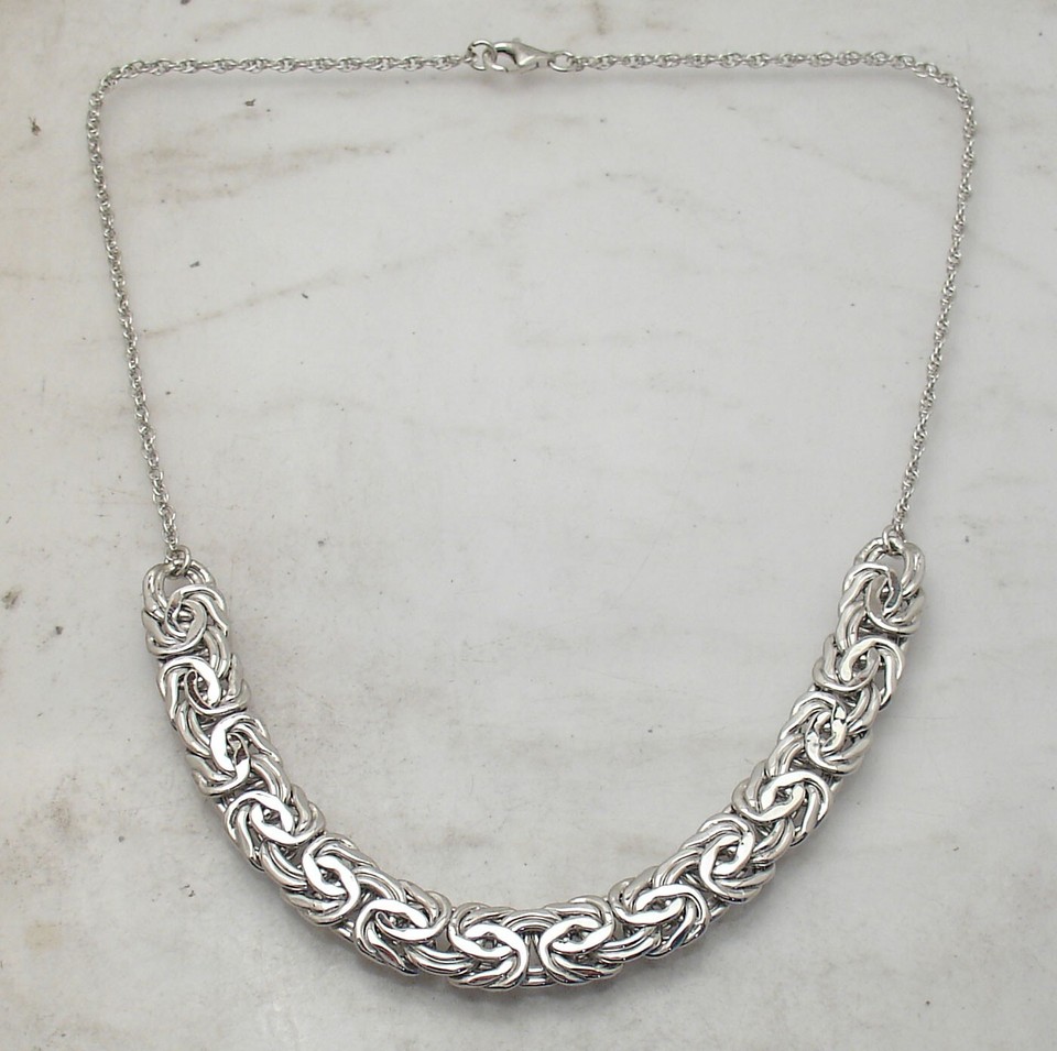 Bold Shiny Byzantine Twisted Rope Chain Necklace Anti-tarnish Real 925 ...