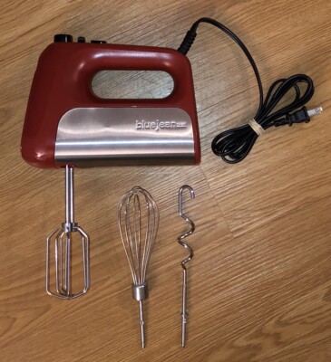 Blue Jean Chef Variable Speed Hand Mixer w/ Dough Hooks Whisk Blades SBJCDCHM200