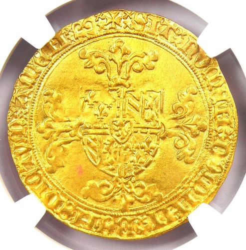 1419-67 Belgium Lion D'Or Gold Coin - Certified NGC Uncirculated Detail (UNC MS) - Picture 4 of 7
