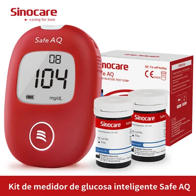 Sinocare Safe-AQ Smart Kit per il test della glicemia con 50 strisce e lancettes