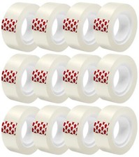 Clear Transparent Tape Rolls 3/4" x 1000" Dispenser Refill 12 Tape Rolls Scotch