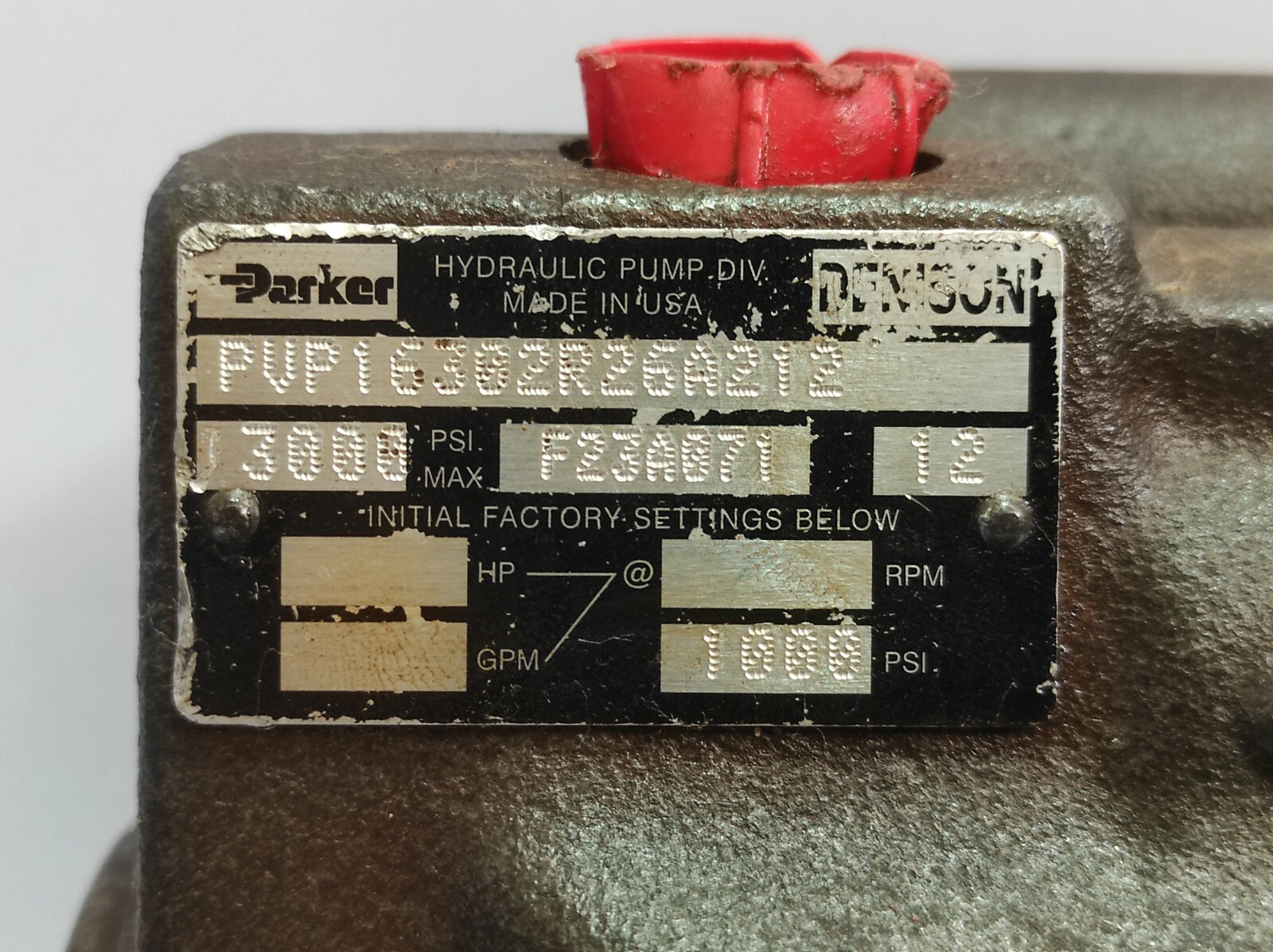 Parker PVP16302R26A212 Hydraulic Pump 3000 PSI Max eBay