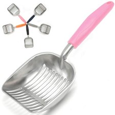 Durable Metal Cat Litter Scoop with Long Handle Aluminum Alloy Deep Shovel
