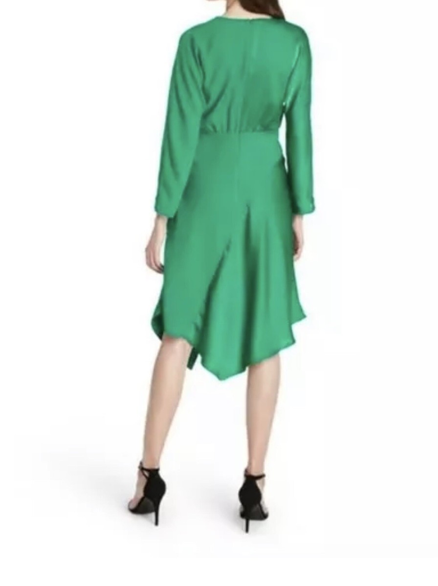 cushnie green dress New Women's Faux Wrap Emerald Size 8 Complete With A Front
