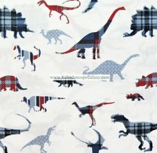 100 COTTON DINOSAUR SHEET SET  SIZE TWIN  RED WHITE BLUE DINOSAURS