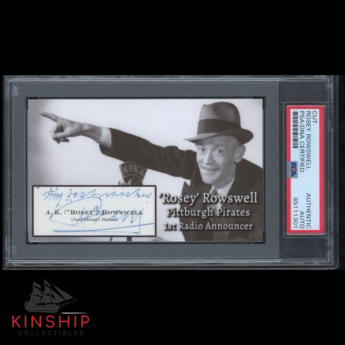 Broadcaster Rosey Rowswell signed 3x5 Custom Card PSA Slab Frick