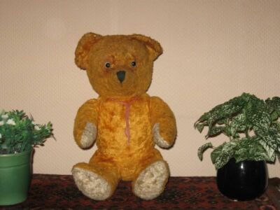 Antique 1930s Yellow Brown Dutch Van Gelden Jointed Teddy Bear