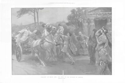 1902 ANTIKER DRUCK BEN HUR THEATER DRURY LANE SZENE BRUNNEN CASTALIA (DP09...
