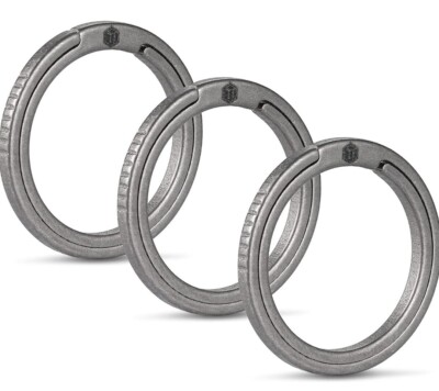 KeyUnity KA09 Titanium Flat Key Rings, 33/25/17.5mm