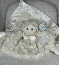 Bearington Baby Cuddle Me Lamby Cream Swirl 28" Security Stroller Blanket Lovey