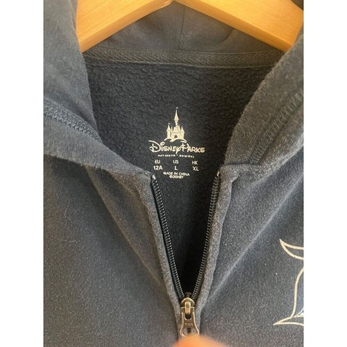 Disney Parks Mickey 60th Anniversary Hooded Zip Up Sweatshirt Blue Emblem Large - Picture 6 of 6