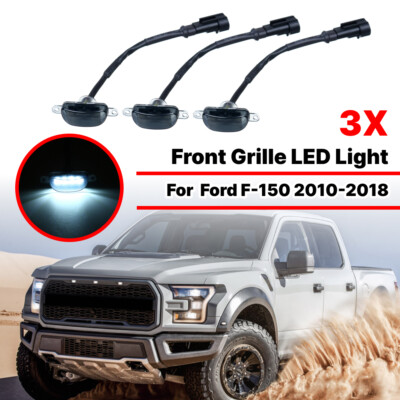 3 Stück Raptor Frontgrill Kühlergrill Lampe Lauflicht für Ford F-150 2010-2018