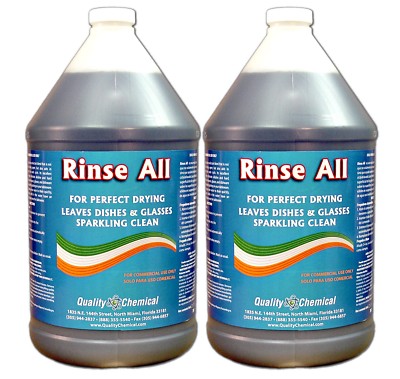 Rinse All / Commercial Industrial Grade Rinse Aid / 2 Gallon case