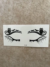 Spooky Halloween Eye Tattoos - Owl And Bats J82