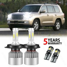 FOR TOYTA LAND CRUISER 1999-08 Headlights 2x H4 Kit Car LED Bulbs WHITE 100W 12v