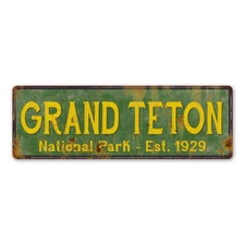 Grand Teton National Park Rustic Metal Sign Cabin Wall Decor 106180057027