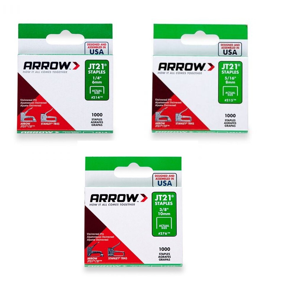 Arrow JT21 Staples Universal Fit Staple Tack for Stapler Gun Craft