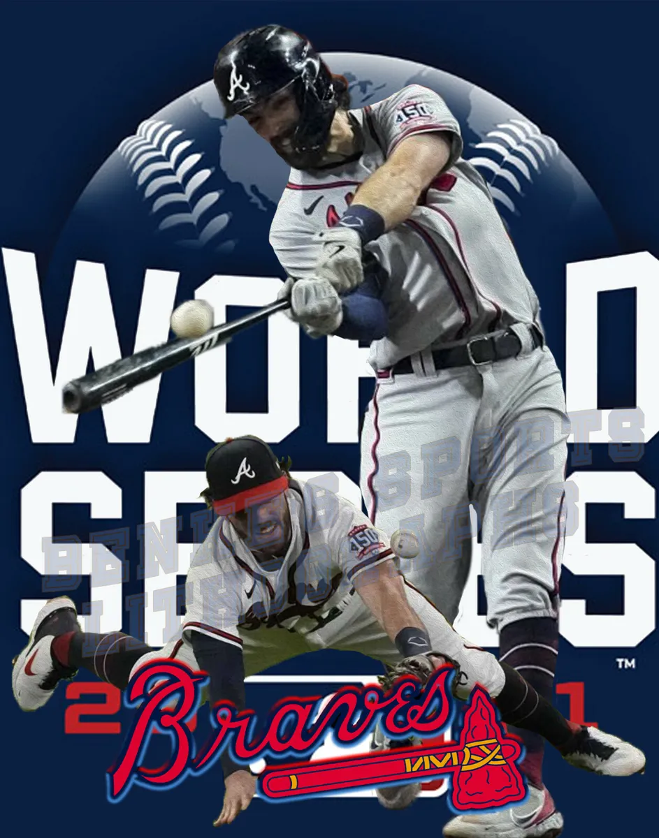 Atlanta Braves Lithograph print of Dansby Swanson 2021 World