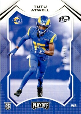 Tutu Atwell 2021 Panini Playoff 1st Down Parallel RC /100 #219 Rams