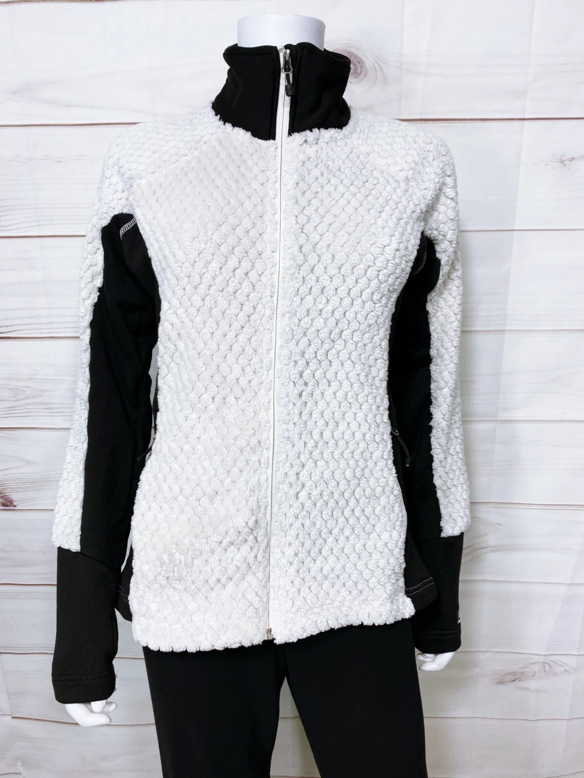 Avalanche Womens Jacket Size M Black & Beige Full Zip Pockets Long Sleeve