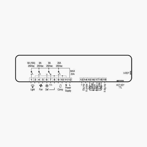 Controllore digitale per TN e BT con gestione sbrinamento e ventole XW60L - DIXE - Imagen 2 de 2