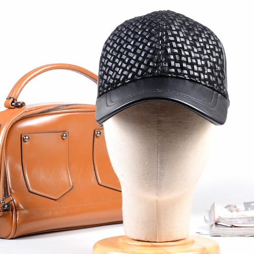 Damen Herren Echtleder Gewebtes Leder Unisex Baseball Golf Armee Mützen/Hüte - Bild 2 von 11