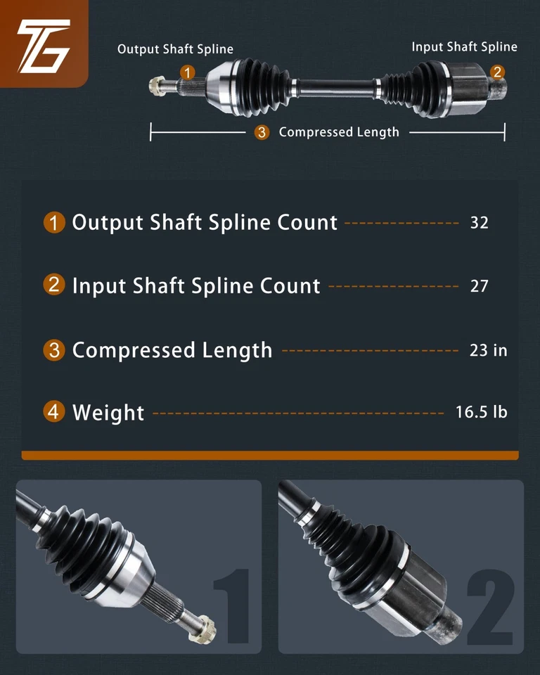 Front CV Axle for Dodge Grand Caravan Ram C/V VW Routan Chrysler Town & Country Foto 4 de 4